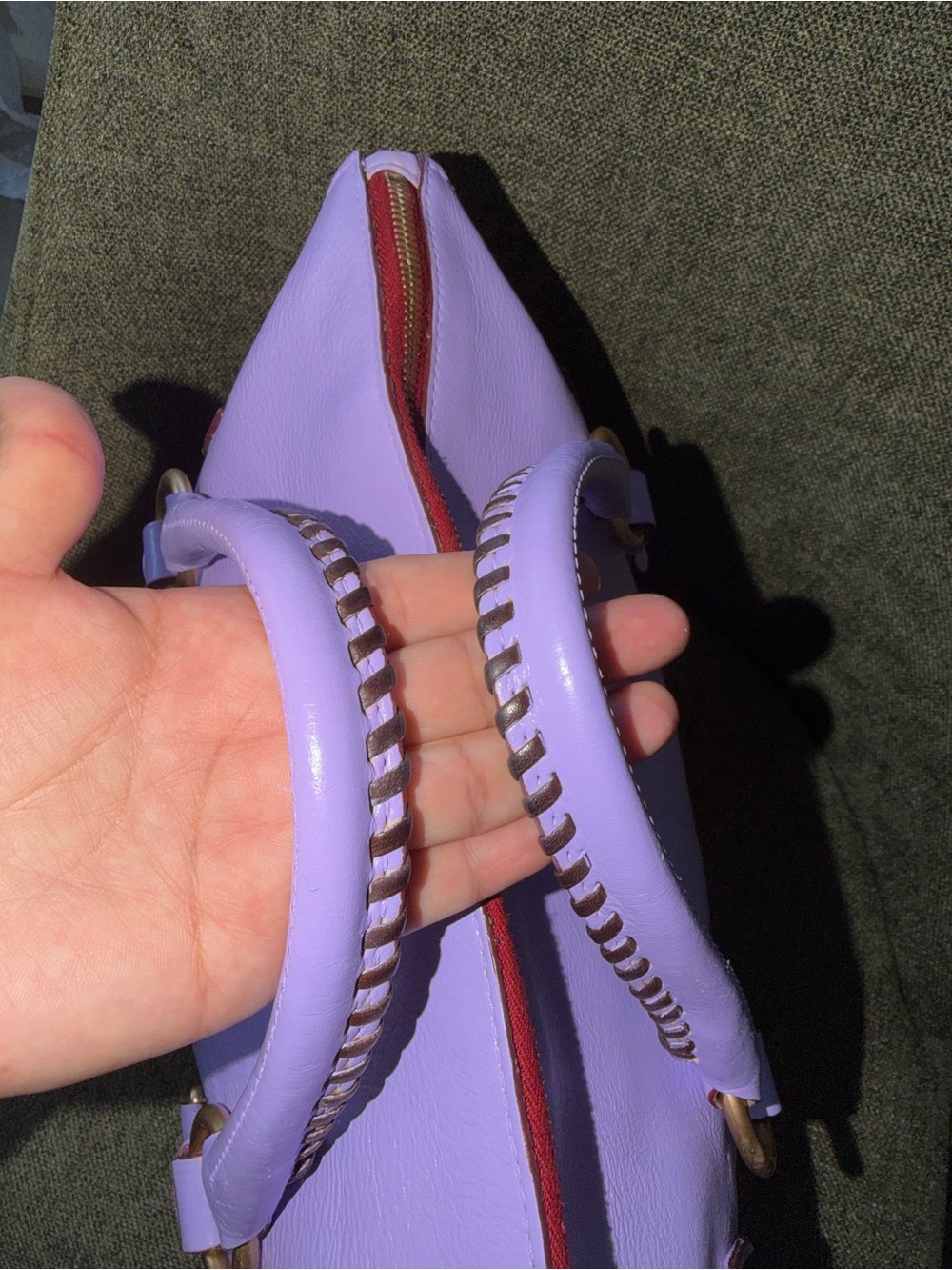 Dooney & Bourke CUSTOM Lavender Leather Satchel with Gold Hardware - Picture 14 of 16